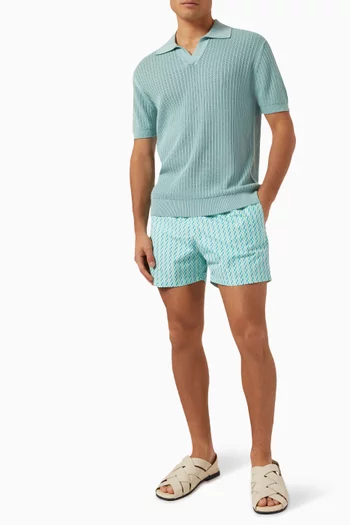 Copacabana Herringbone-print Swim Shorts