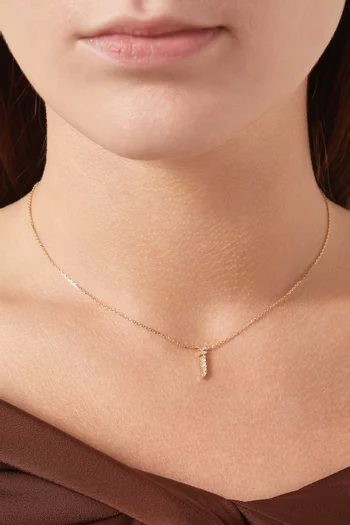 XS Oula Arabic Letter 'A' Diamond Pendant Necklace in 18kt Gold