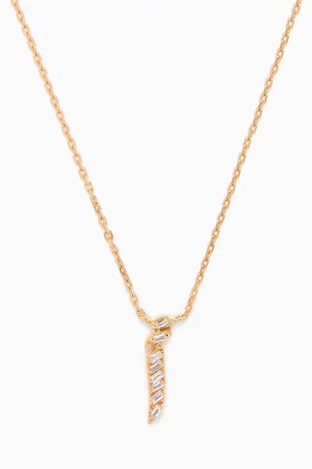 XS Oula Arabic Letter 'A' Diamond Pendant Necklace in 18kt Gold