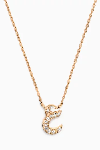 XS Oula Arabic Letter '3ein' Diamond Pendant Necklace in 18kt Gold
