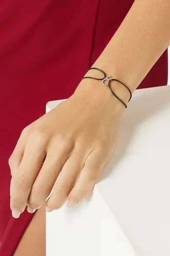 Diamond Arabic Initial Thread Bracelet, Letter '3EIN' in 18kt White Gold