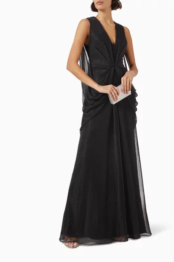 V-neck Draped Gown