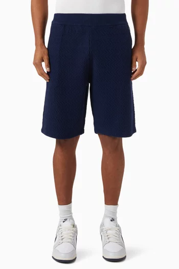 Wave Cable Knit Shorts in Cotton