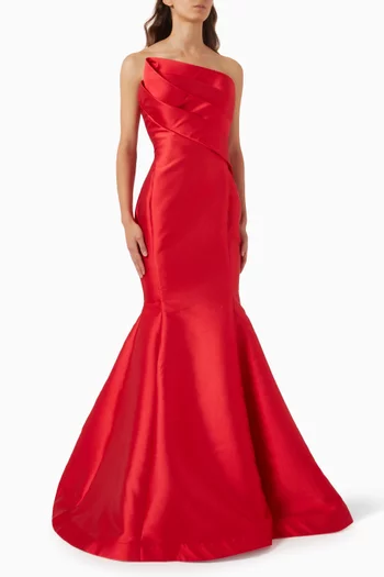 Strapless Mermaid Gown in Stretch Taffeta