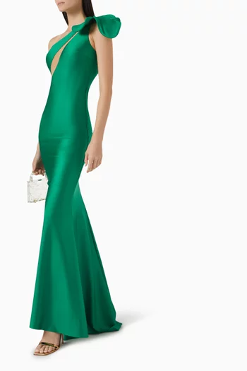 One-shoulder Gown in Jersey