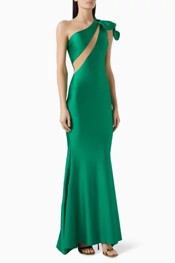 One-shoulder Gown in Jersey