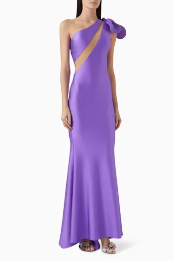 One-shoulder Gown in Jersey