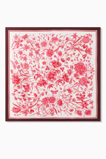 Floral-print Scarf in Silk-twill