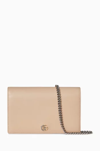 GG Marmont Chain Wallet in Leather