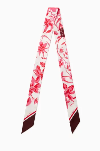 ربطة عنق بنقشة زهور حرير