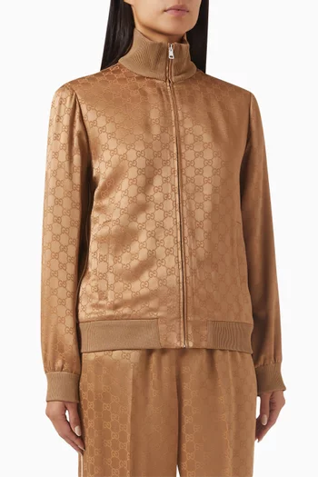GG Zip Jacket in Viscose Jacquard
