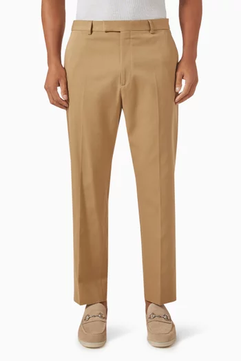 Web-striped Pants in Cotton