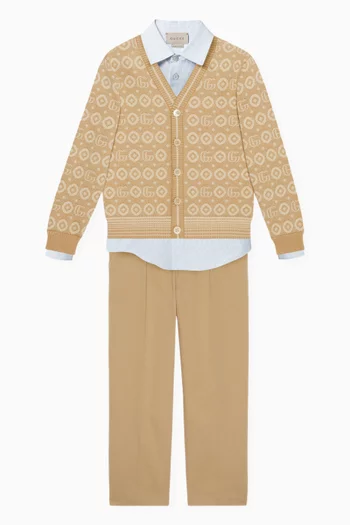 Straight-leg Pants in Stretch Cotton