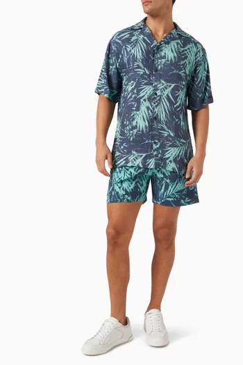 All-Over Printed Beach Shirt in Viscose