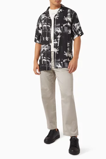 Monogram Printed Beach Shirt in Viscose