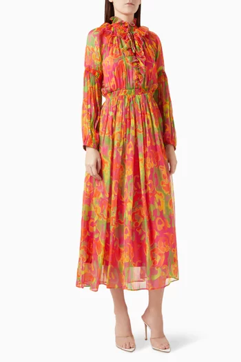 Floral-print Midi Dress
