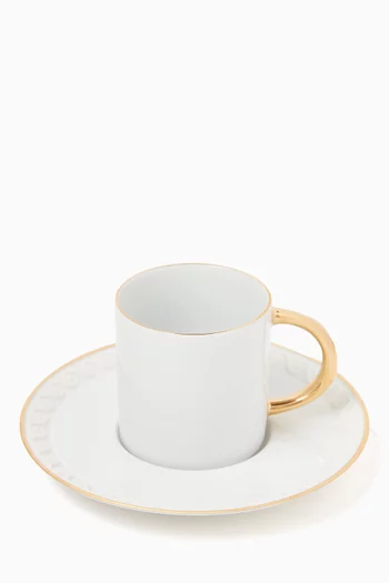 Neptune Espresso Cup & Saucer in Porcelain, Set of 6