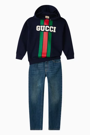 Web Hooded Sweatshirt in Cotton