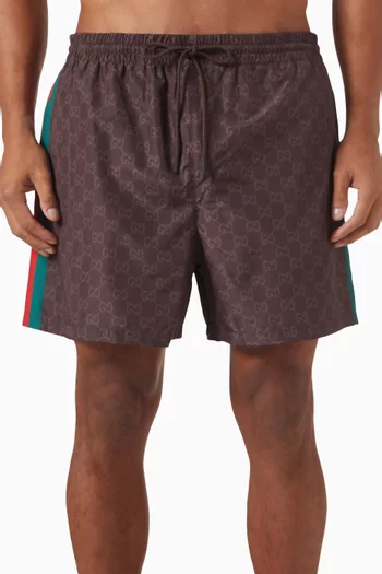 GG Logo Swim Shorts in Nylon