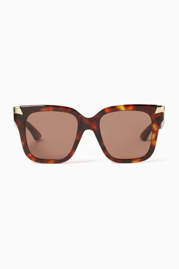 Punk Rivet Oversized Sunglasses in Acetate