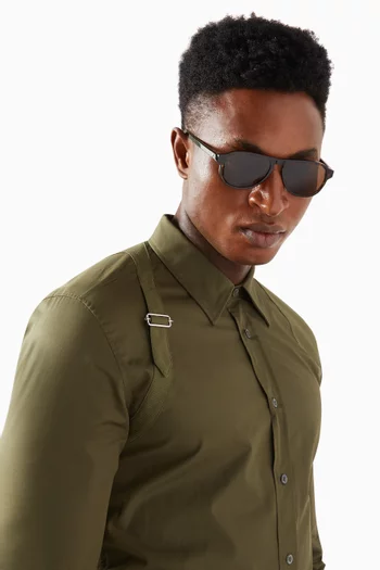 Round Sunglasses in Recycled Acetate