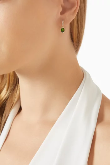 Chrome Diamond Huggies in 14kt Gold