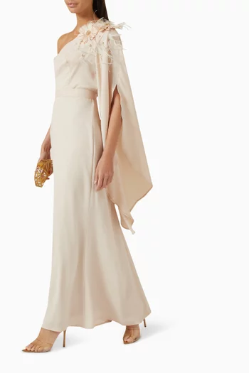 Flower-embellished Maxi Dress