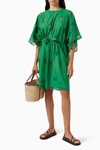 Cutout Mini Kaftan in Cotton