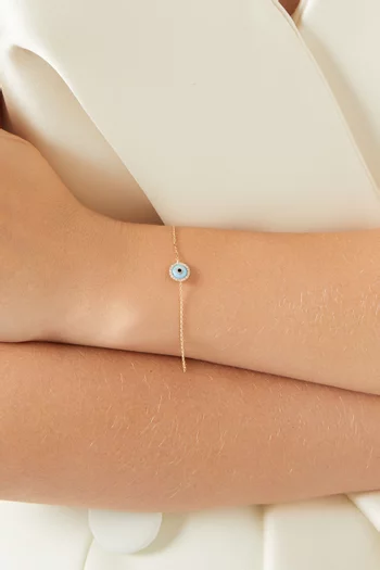 Mini Eye Full Diamond Bracelet in 18kt Gold