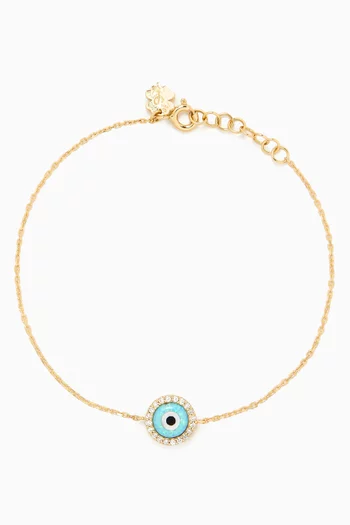Mini Eye Full Diamond Bracelet in 18kt Gold