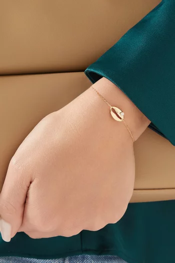 Mini Cowrie Diamond Bracelet in 18kt Gold
