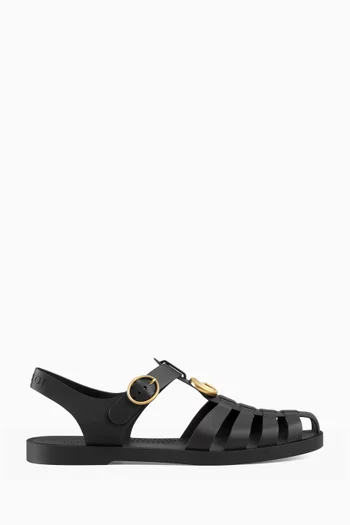 Buckle Strap Sandals in Rubber