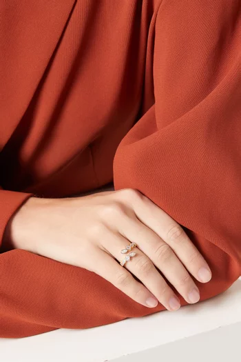 Twisted Crystal Ring in 24kt Gold-plated Sterling Silver