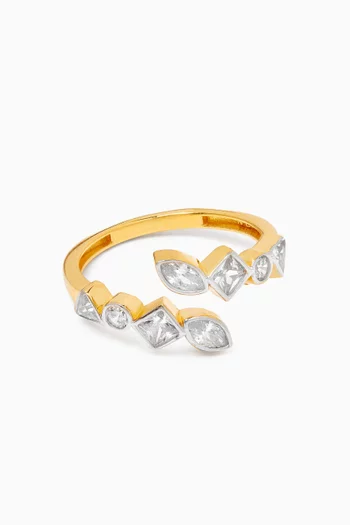 Twisted Crystal Ring in 24kt Gold-plated Sterling Silver
