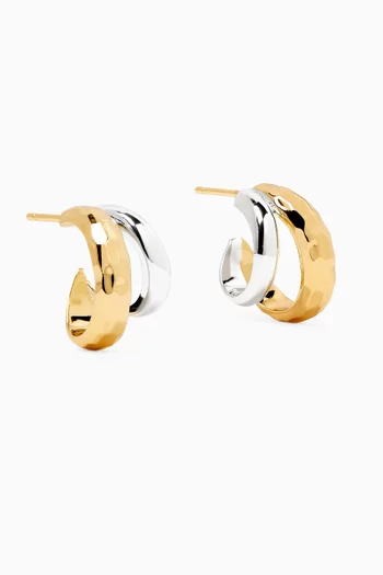 Savo Tone to Tone Hoop Earrings in 18kt Gold-plated Metal