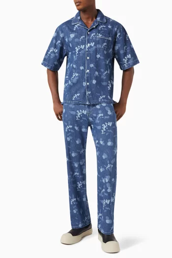 Dripping Bowling Shirt in Cotton Poplin