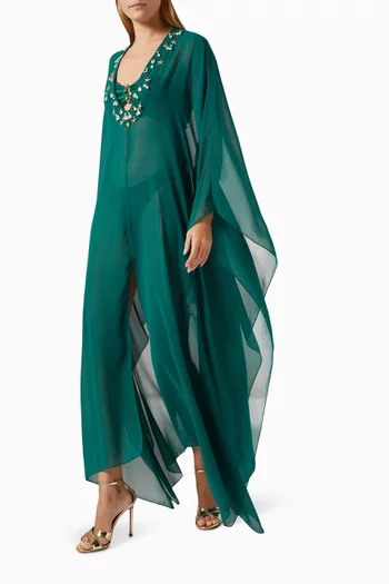 Portofino Hand-beaded Kaftan in Chiffon