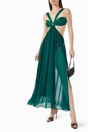 Piscina Cutout Dress in Lycra & Chiffon