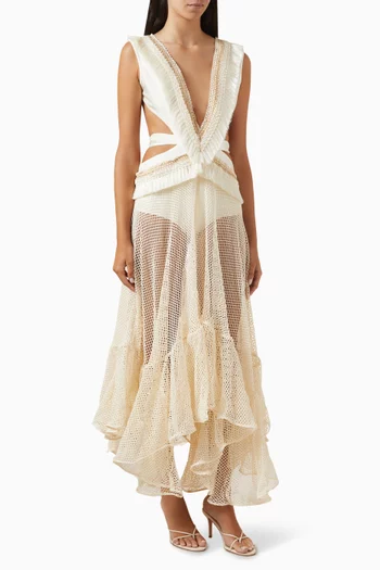 Camilla Netted Beach Dress in Cotton Blend