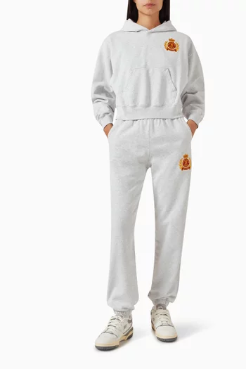 NY Crest Crop Hoodie in Cotton