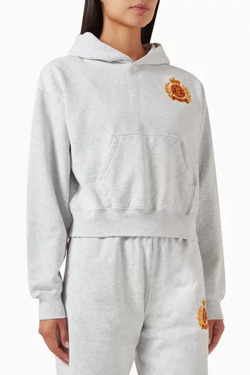NY Crest Crop Hoodie in Cotton