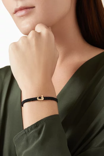 Letter "Faa" Fabric Bracelet in 18kt Gold