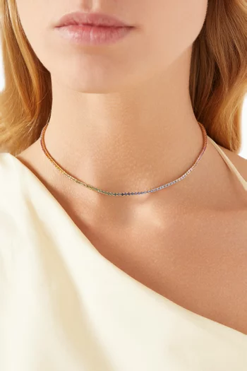 Rainbow Sapphire Tennis Choker in 18kt Gold