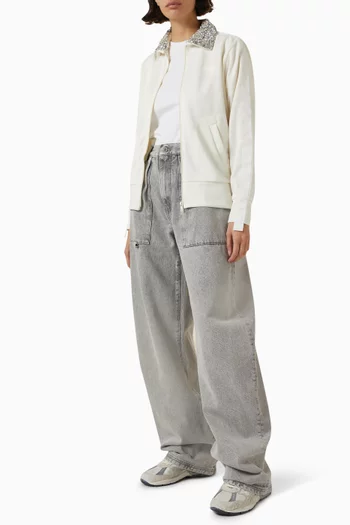 Denise Crystal-collar Zip Jacket