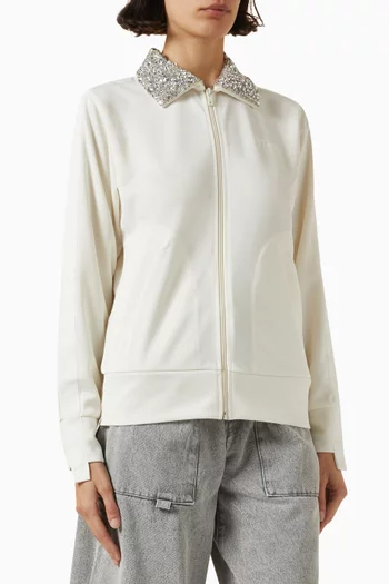 Denise Crystal-collar Zip Jacket