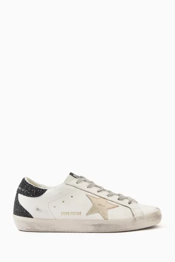 Super-Star Sneakers in Leather & Glitter