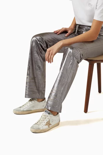 Super-Star Sneakers in Glitter & Leather