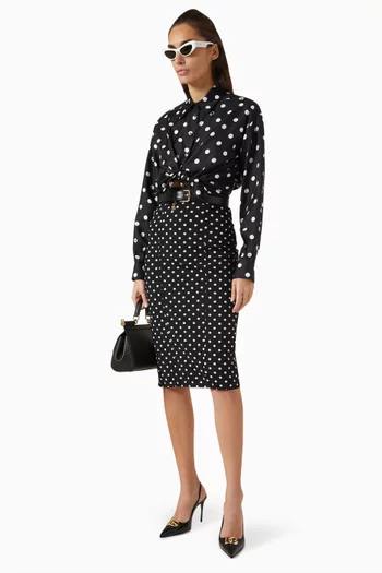 Polka-dot Shirt in Silk Twill