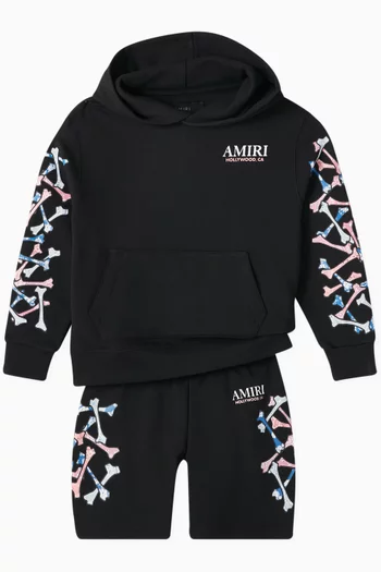 Bandana Bones Stacked Hoodie in Cotton