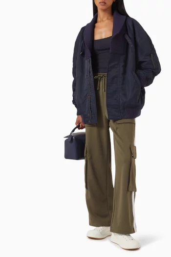 Oversized Bomber Jacket in Nylon